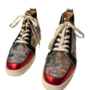 Christian Louboutin,Shoes Multicolor Sequin HighTop Sneakers, some sign of wear